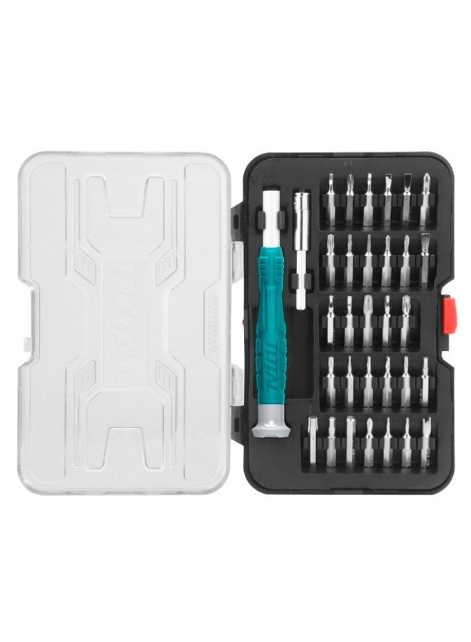 TOTAL 32-Piece Precision Screwdriver Set – Multi-Bit Magnetic Repair Tool Kit for Electronics, Phones, Laptops, Watches, Eyeglasses, and Small DIY Maintenance Tasks
