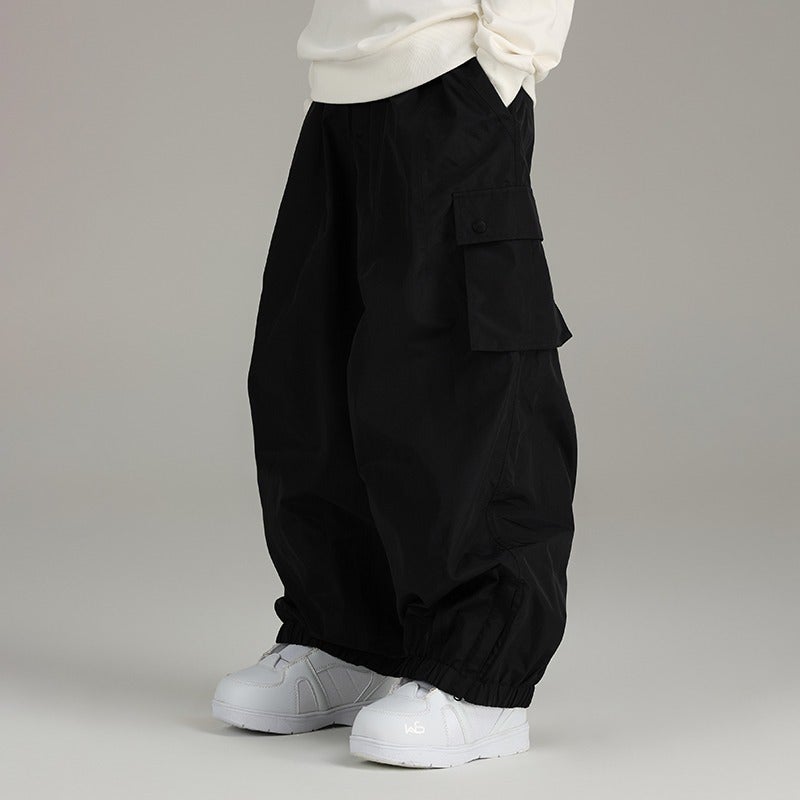 Unisex Windproof Waterproof Ski Pants Black  - Image 1