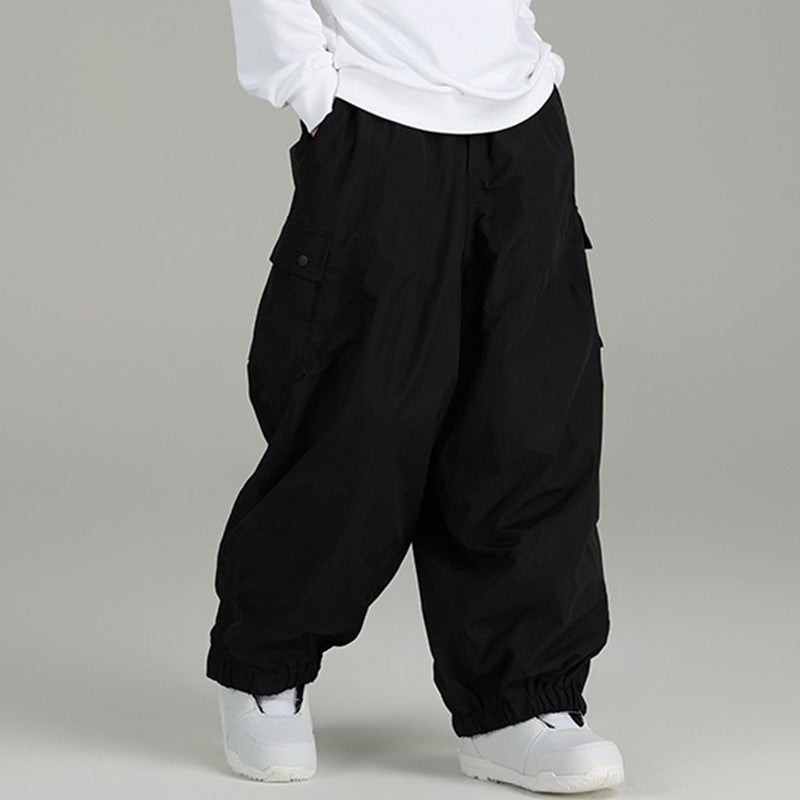 Unisex Windproof Waterproof Ski Pants Black  - Image 3