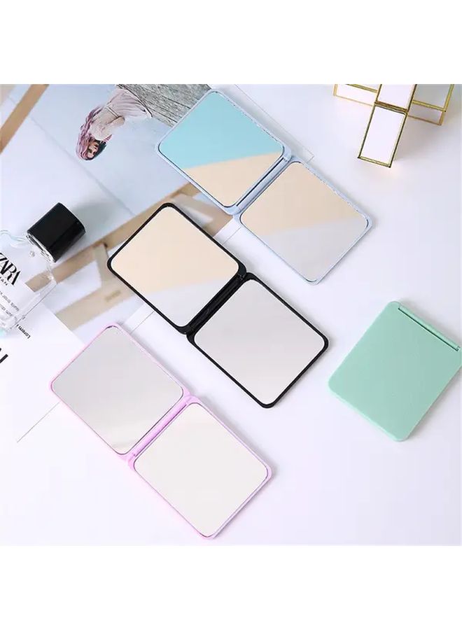 Portable Foldable Square Makeup Mirror with Stand Green - Image 1