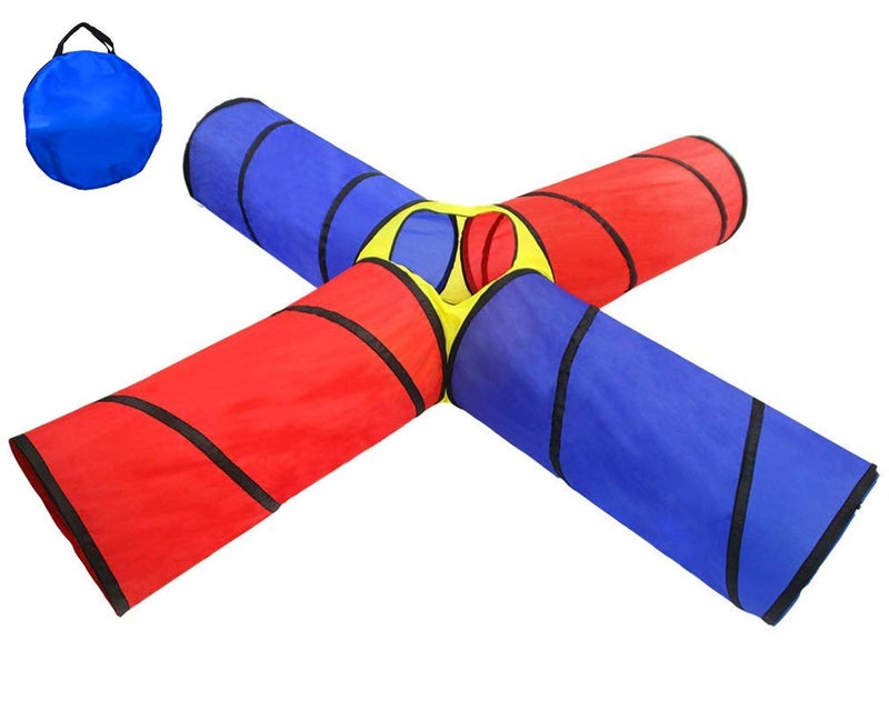 POCO DIVO 4Way Tunnel Popup Fun Junction Set 8 Feet Toy Tent Kids Play Tube