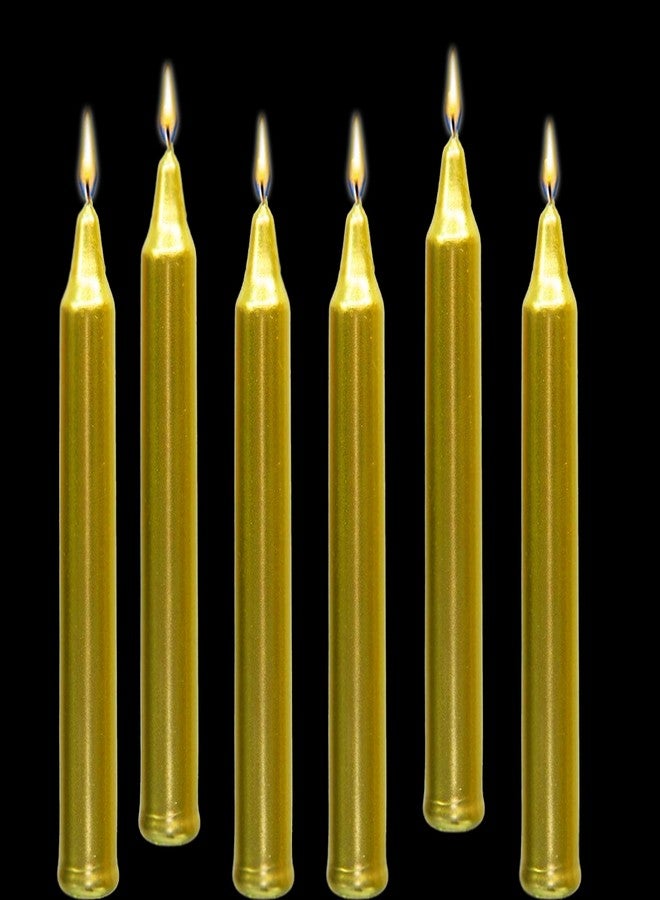 Luces Pack of 18 Golden Pastel Stick Candles for Diwali X-mas Decoration Home Decoration - Image 4