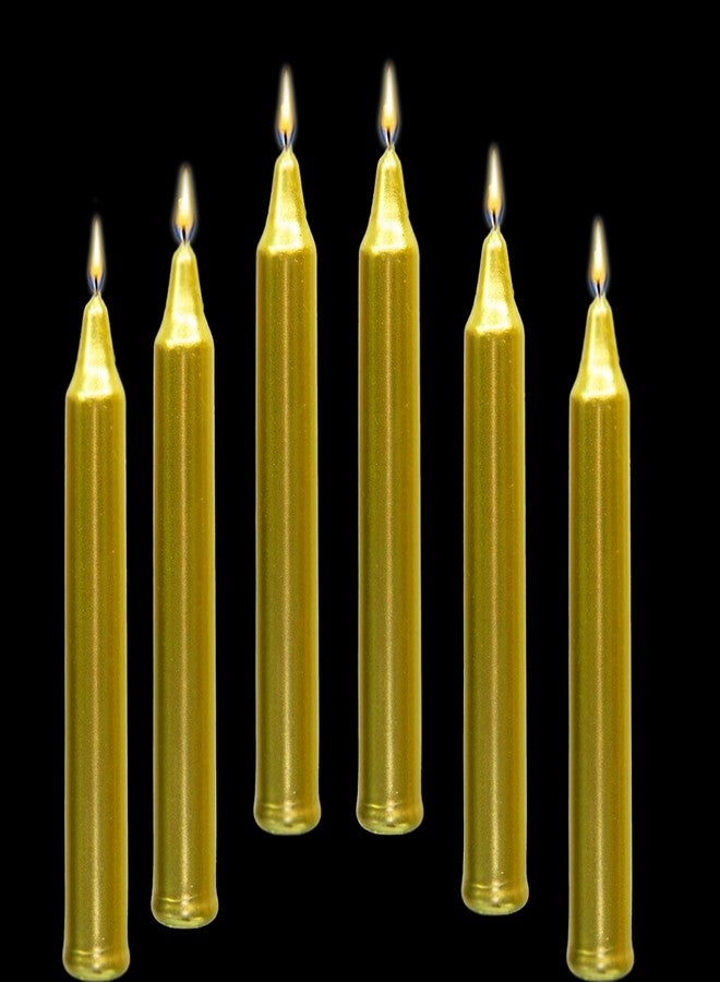 Luces Pack of 18 Golden Pastel Stick Candles for Diwali X-mas Decoration Home Decoration - Image 3