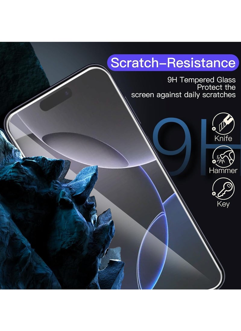Techie - HD Tempered Glass Screen Protector for Apple iPhone 16 Pro - Anti Reflection Anti Bubbles 9H Hardness 0.33 mm Rounded Edges Easy Installation - Image 1