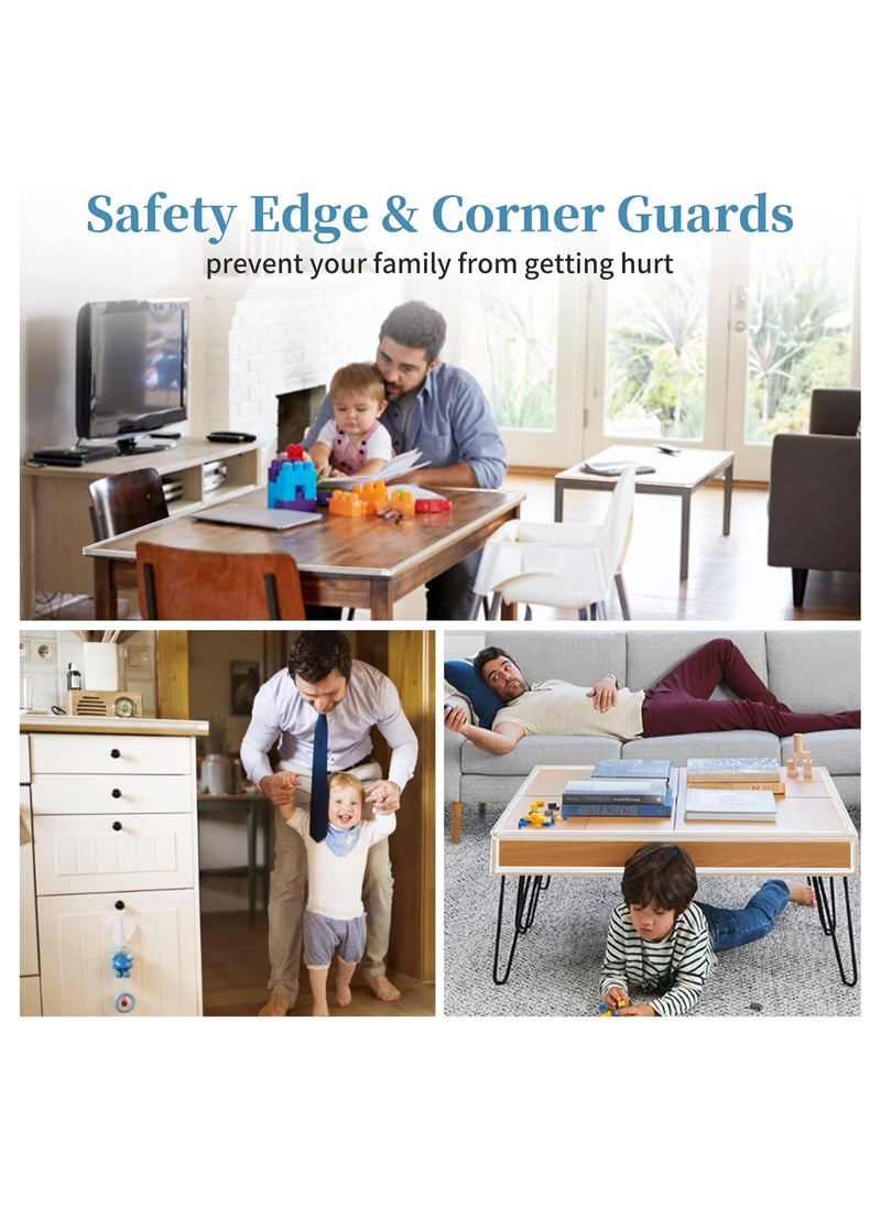 ORiTi - Edge Protector, Baby Proofing Edge Guards Clear Silicone Corner Protectors Baby Safety Edge Covers Bumper for Table, Cabinets, Crib, 6.6 ft Sharp Edge Protector (Width 0.6 inch), 4 Pack Corner Guards - Image 1