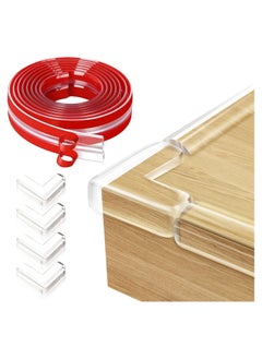 Edge Protector, Baby Proofing Edge Guards Clear Silicone Corner Protectors Baby Safety Edge Covers Bumper for Table, Cabinets, Crib, 6.6 ft Sharp Edge Protector (Width 0.6 inch), 4 Pack Corner Guards