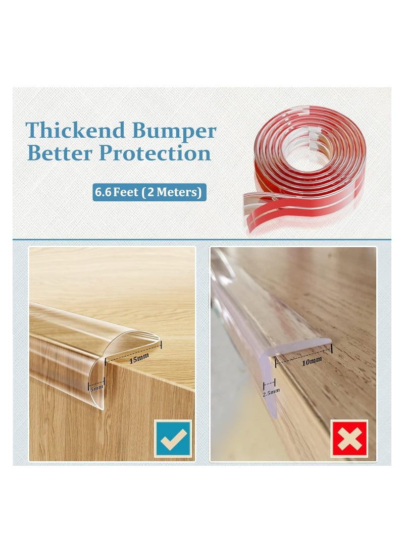 ORiTi - Edge Protector, Baby Proofing Edge Guards Clear Silicone Corner Protectors Baby Safety Edge Covers Bumper for Table, Cabinets, Crib, 6.6 ft Sharp Edge Protector (Width 0.6 inch), 4 Pack Corner Guards - Image 1