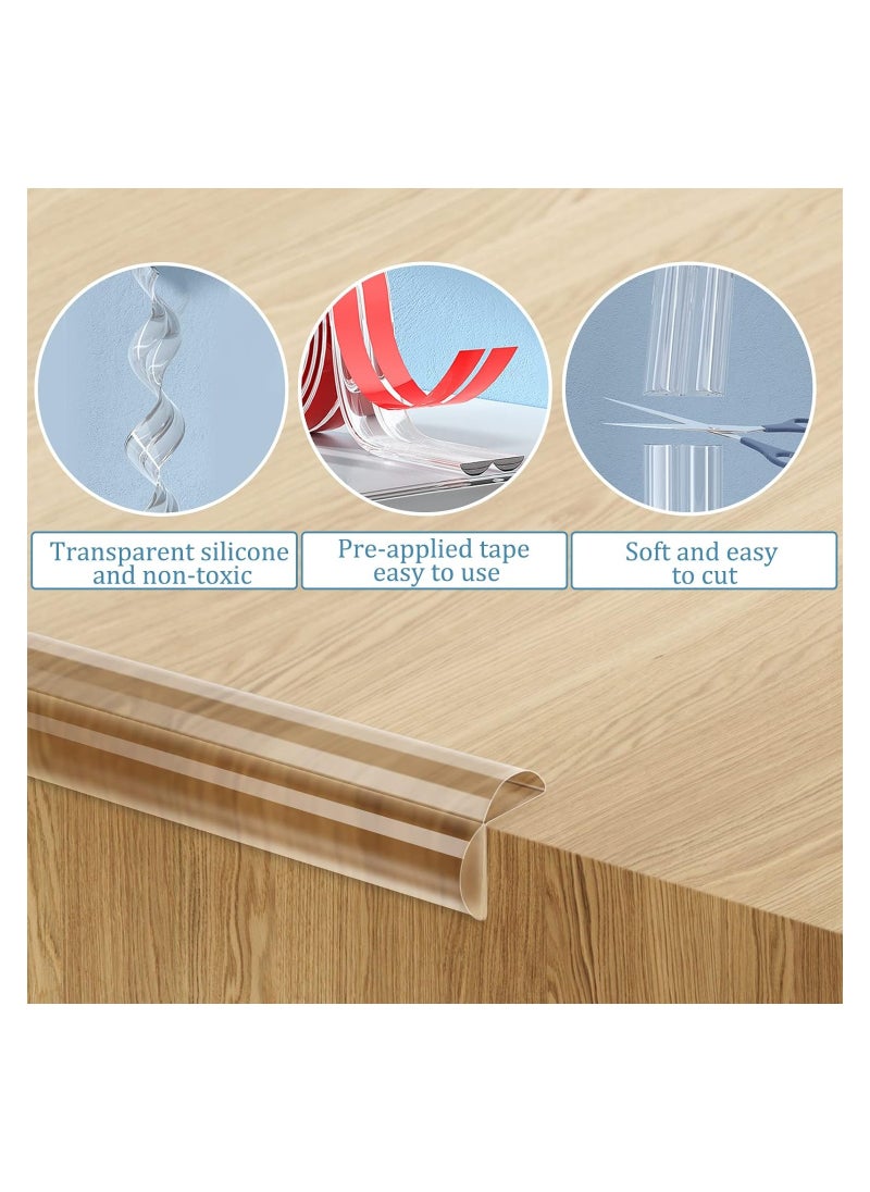 ORiTi - Edge Protector, Baby Proofing Edge Guards Clear Silicone Corner Protectors Baby Safety Edge Covers Bumper for Table, Cabinets, Crib, 6.6 ft Sharp Edge Protector (Width 0.6 inch), 4 Pack Corner Guards - Image 1