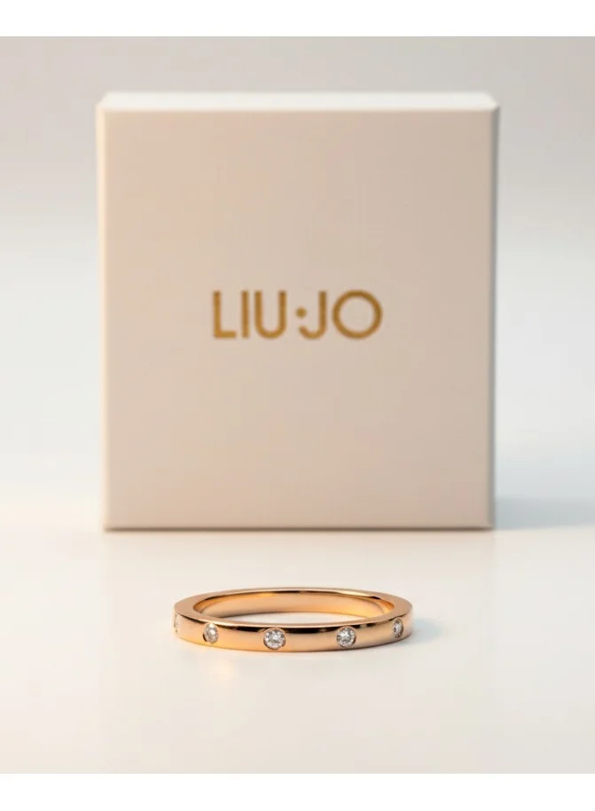 Liu Jo  Crystal-Studded Band Ring, Rose Gold-Tone for Women | Best Price UAE