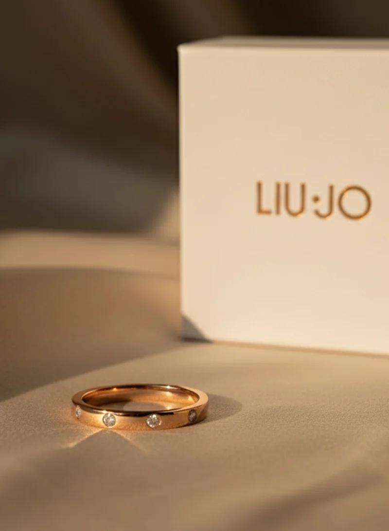 Liu Jo  Crystal-Studded Band Ring, Rose Gold-Tone for Women | Best Price UAE