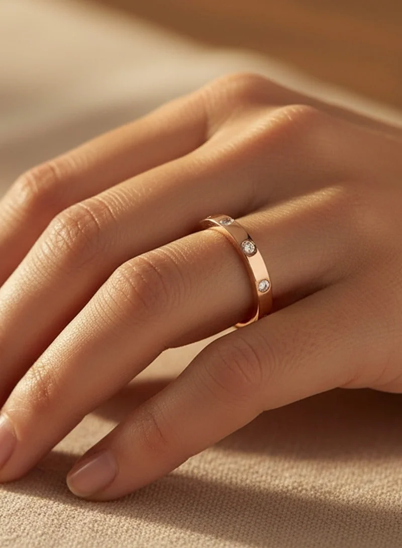 Liu Jo  Crystal-Studded Band Ring, Rose Gold-Tone for Women | Best Price UAE