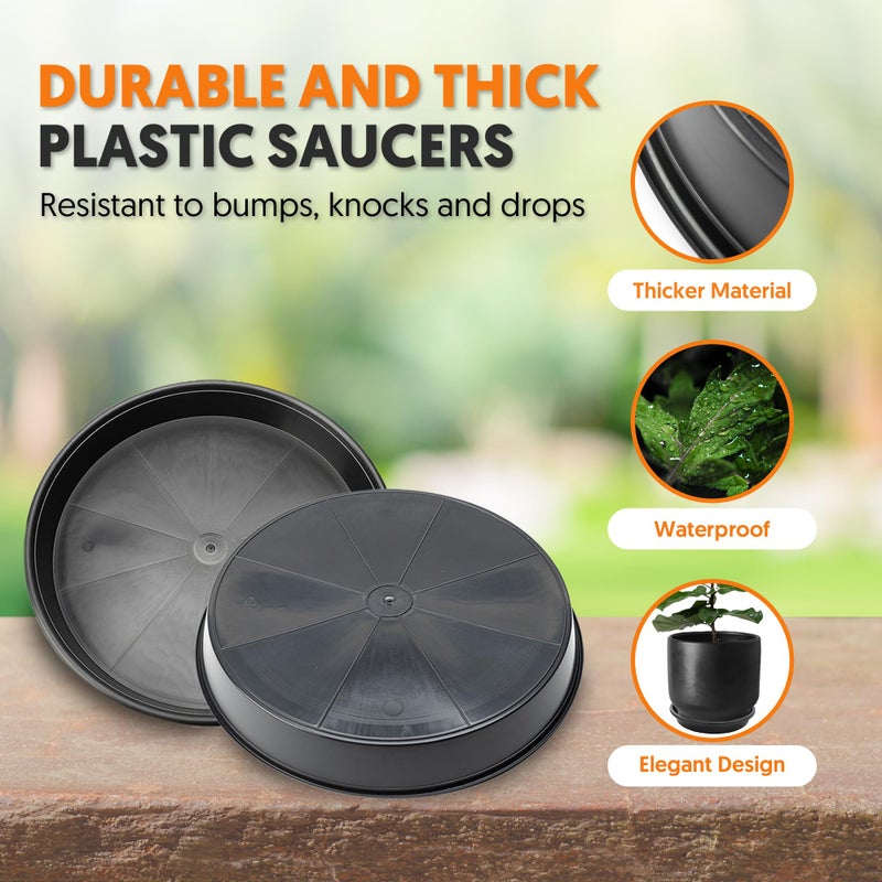 Meridian EarlyGrow 5-Pack 30cm Plant Pot Saucers, Flower Drip Trays - CT - Image 3