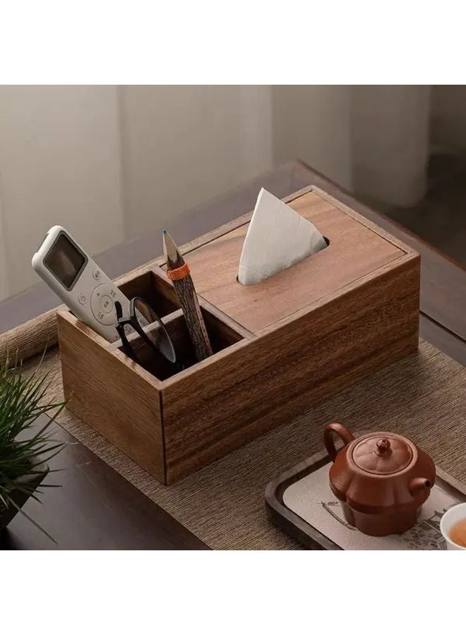 Solid Wood Tissue Box With Customizable Lid Modern Chinese Style 6.3x4.72x3.54 Inch - Image 4
