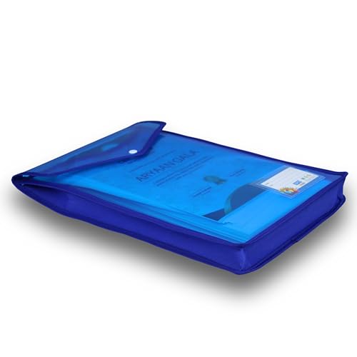 SPS File Folder, Vertical Poly-Plastic A4/Foolscap Transparent Documents File Storage Bag with Snap Button Set of 5/Certificate File Folder (Vertical, Multicolor, Pack of 5) - Image 5