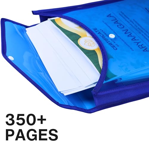 SPS File Folder, Vertical Poly-Plastic A4/Foolscap Transparent Documents File Storage Bag with Snap Button Set of 5/Certificate File Folder (Vertical, Multicolor, Pack of 5) - Image 4
