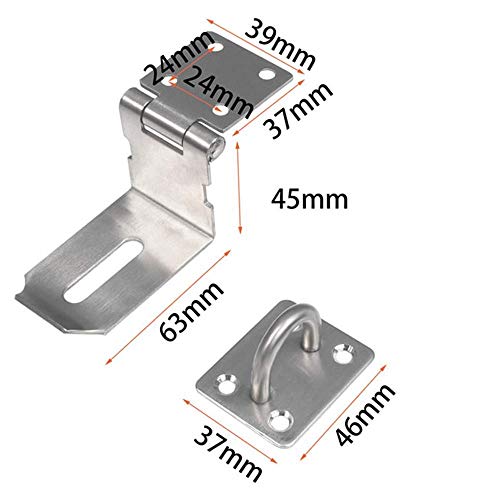 WANLIAN Heavy Padlock Hasp Duty,Door Hasp Latch 90 Degree, Stainless Steel Safety Angle Locking Latch for Push/Sliding/Barn Door - Image 2