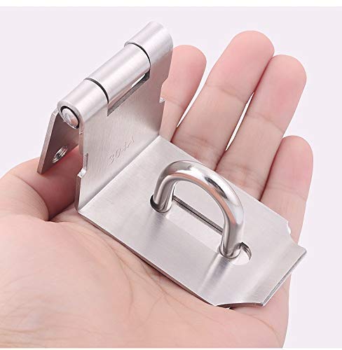WANLIAN Heavy Padlock Hasp Duty,Door Hasp Latch 90 Degree, Stainless Steel Safety Angle Locking Latch for Push/Sliding/Barn Door - Image 3