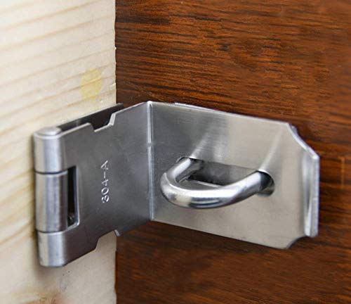 WANLIAN Heavy Padlock Hasp Duty,Door Hasp Latch 90 Degree, Stainless Steel Safety Angle Locking Latch for Push/Sliding/Barn Door - Image 5