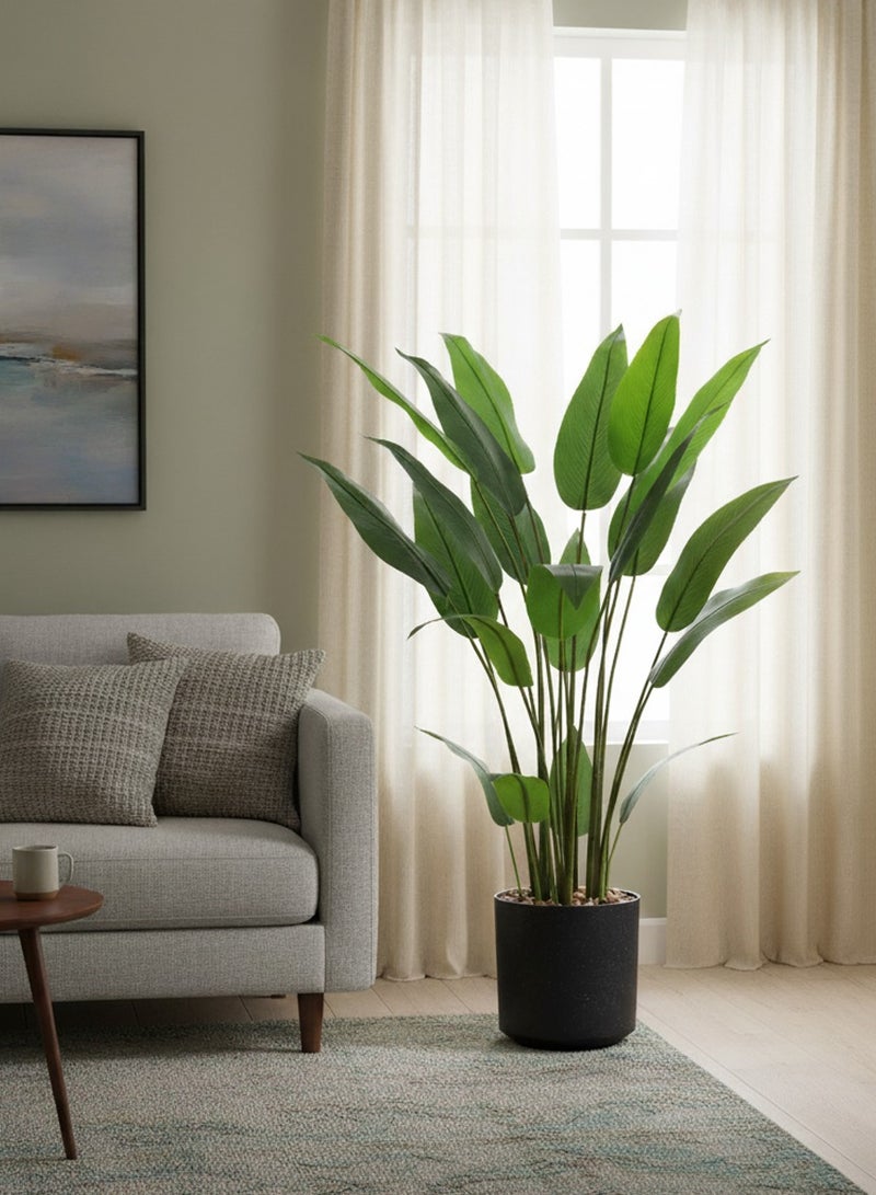 تالا شجرة ورق عصفور الجنة صناعية بارتفاع 155 سم مع حوض بلاستيك – ديكور أنيق يضفي لمسة طبيعية على المنزل والمكتب - Image 3