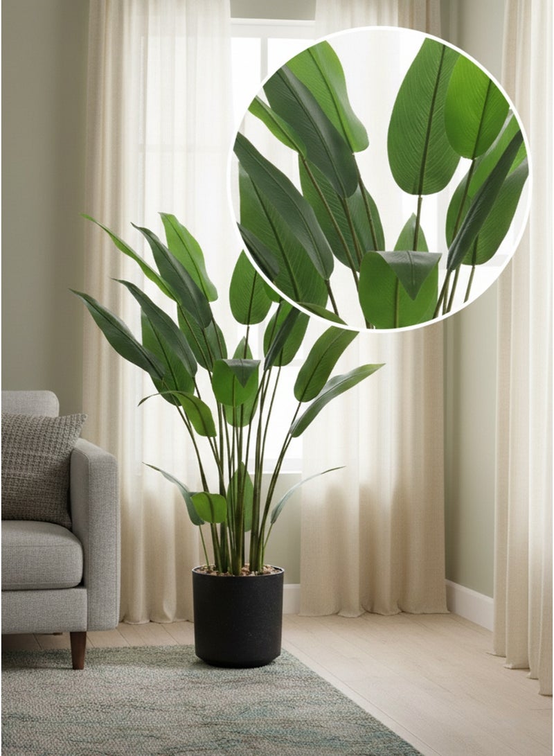 تالا شجرة ورق عصفور الجنة صناعية بارتفاع 155 سم مع حوض بلاستيك – ديكور أنيق يضفي لمسة طبيعية على المنزل والمكتب - Image 4