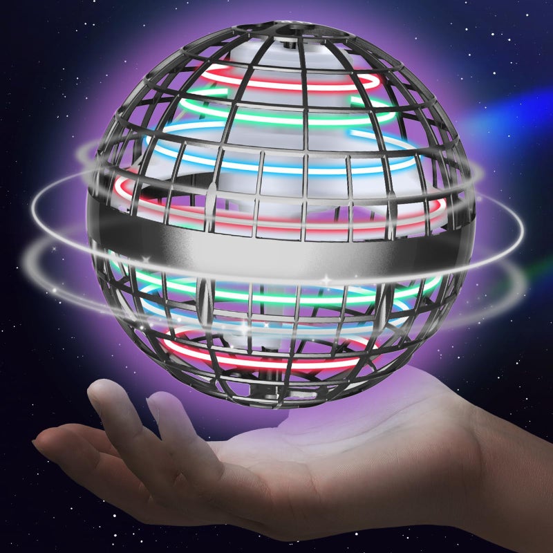 Sosuy 2026 Flying Orb Ball for Kids Magical Hover Galaxy Cosmic Boomerang Space Floating Mini Hand Rotating Drone Stocking Stuffer Xmas Toys for Boys Girls Teen Age 6 7 8 9 10 Gray - Image 3