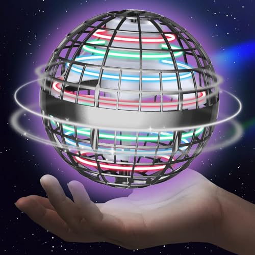 Sosuy 2026 Flying Orb Ball for Kids Magical Hover Galaxy Cosmic Boomerang Space Floating Mini Hand Rotating Drone Stocking Stuffer Xmas Toys for Boys Girls Teen Age 6 7 8 9 10 Gray - Image 1
