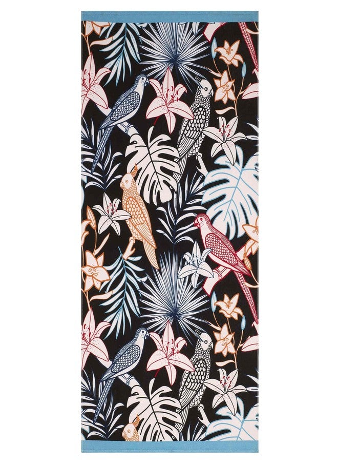 IZOD - Beach Towel, Cotton Sheared Velour with Terry Back, Ideal Beach Essentials, Dorm Room Essentials 40" x 70" (Paradise Bird) - Image 1