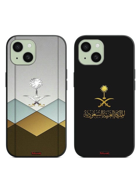 Two Cases For Apple iPhone 15 Plus Protective Covers Kingdom Patterns