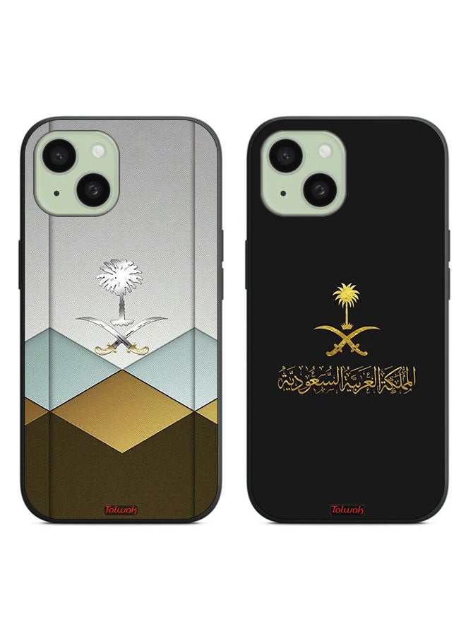 Tolwak - Two Cases For Apple iPhone 15 Plus Protective Covers Kingdom Patterns - Image 1