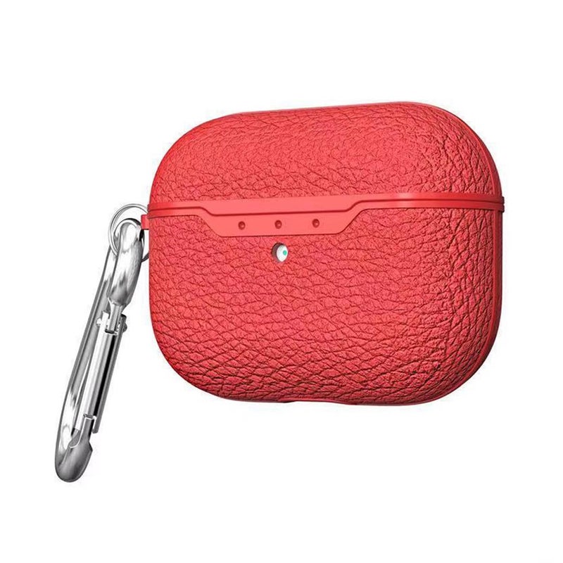 For Airpods Pro Litchi Pattern TP Soft Shell Earphone Protective Case(Red)