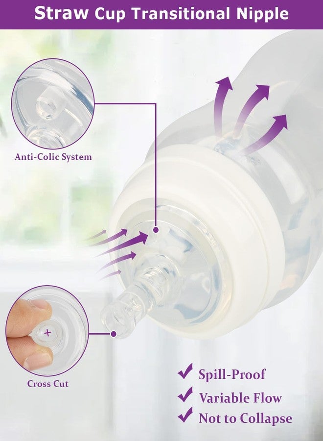 joyfeed Sippy Straw Nipple for Evenflo Balance Plus Wide Neck Baby Bottles,Leak-Proof,Fast Flow Soft Silicone Straw Top Nipples,6m+,6 Count - Image 4