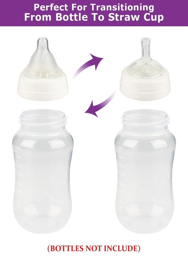 joyfeed Sippy Straw Nipple for Evenflo Balance Plus Wide Neck Baby Bottles,Leak-Proof,Fast Flow Soft Silicone Straw Top Nipples,6m+,6 Count - Image 3