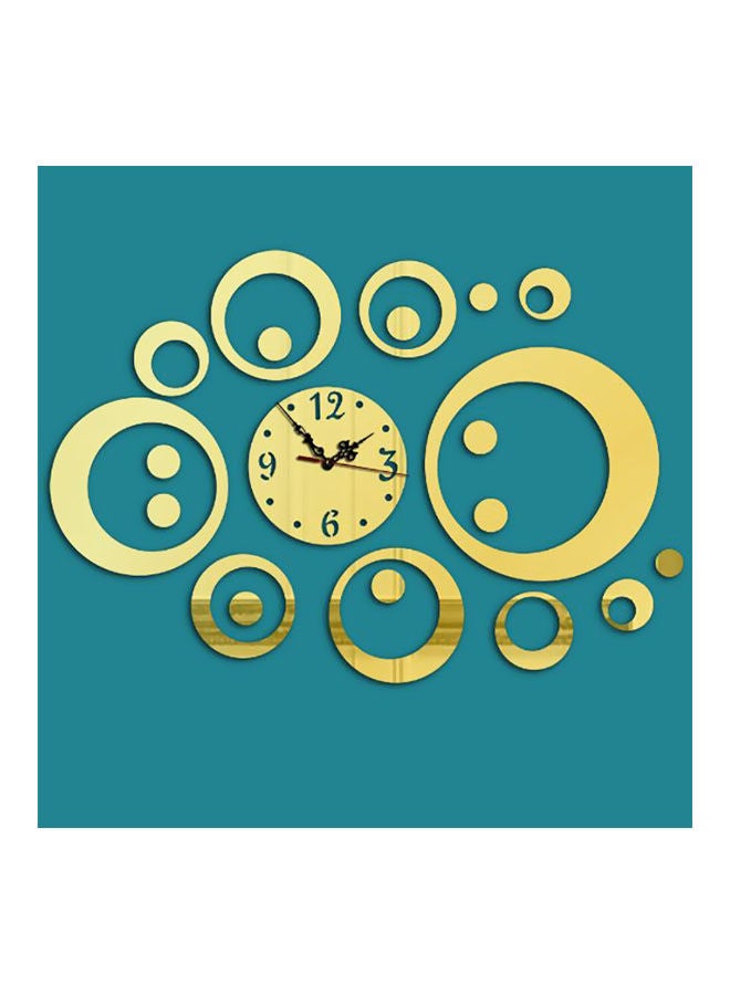 نيبمينينت ملصق جداري مبتكر للديكور تلصقه بنفسك مصنوع من الأكريليك بتصميم ساعة ثلاثية الأبعاد clock-XSQ أزرقذهبي One Size