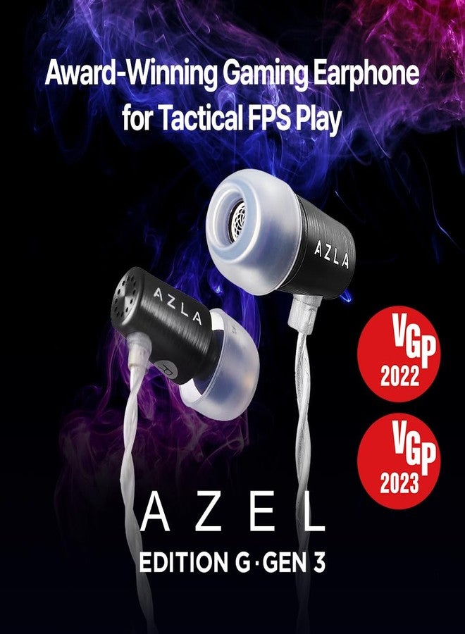 AZLA AZEL GEN 3 Gaming Earbuds with Mic - Award-Winning IEMs Tuned for FPS Games - Compatible with PS5, Xbox, PC -Positional Audio & Clear Voice Chat- Wired Gaming Headset for Gamers (Black) - Image 2