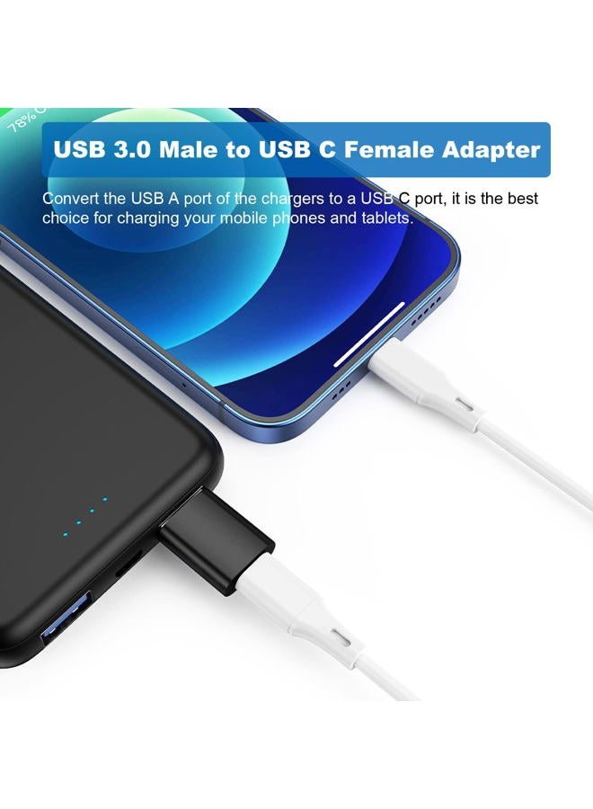 AreMe USB C Adapter (6 Pack), USB A Male to USB C Male, USB 3.0 Male to USB C Female, USB Type-C Male to USB 3.0 Female Converter Connector (Black) - Image 5