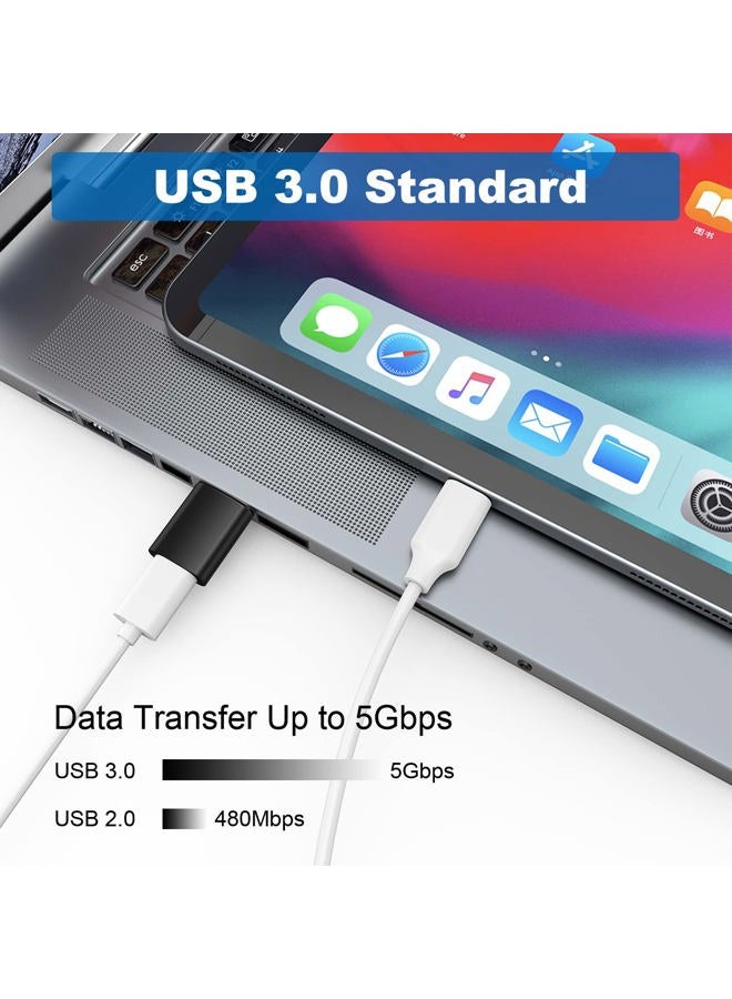 AreMe USB C Adapter (6 Pack), USB A Male to USB C Male, USB 3.0 Male to USB C Female, USB Type-C Male to USB 3.0 Female Converter Connector (Black) - Image 3