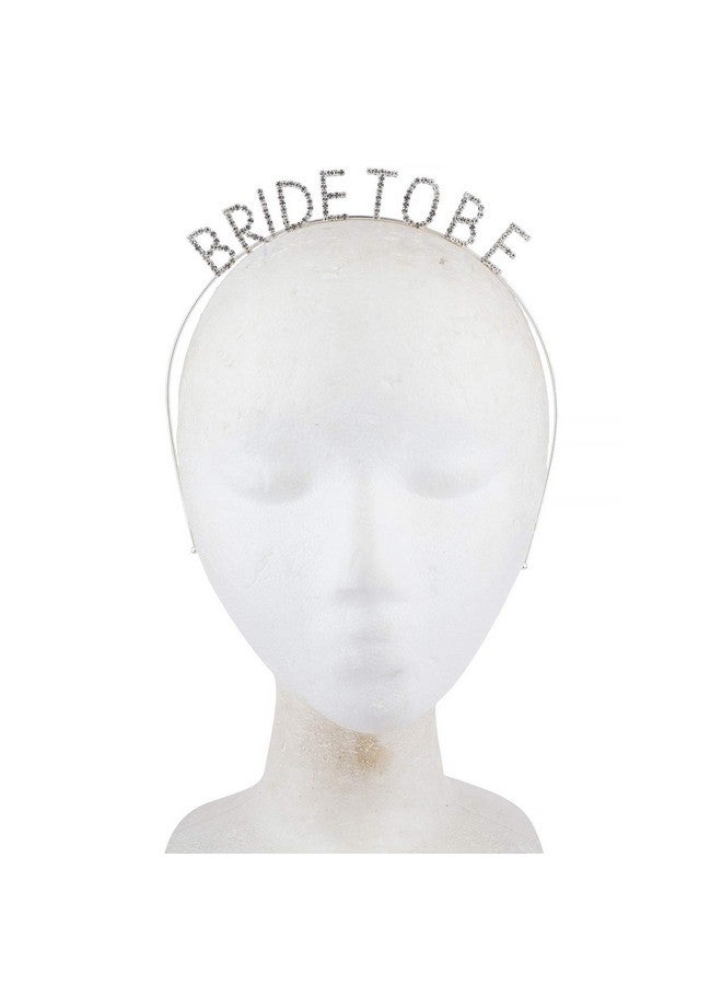 Lux Accessories Silvertone Bridal Shower Bride To Be Crystal Rhinestones Fashion Headband - Image 2