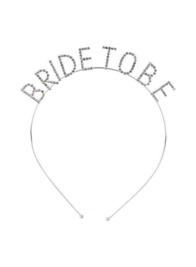 Lux Accessories Silvertone Bridal Shower Bride To Be Crystal Rhinestones Fashion Headband - Image 1