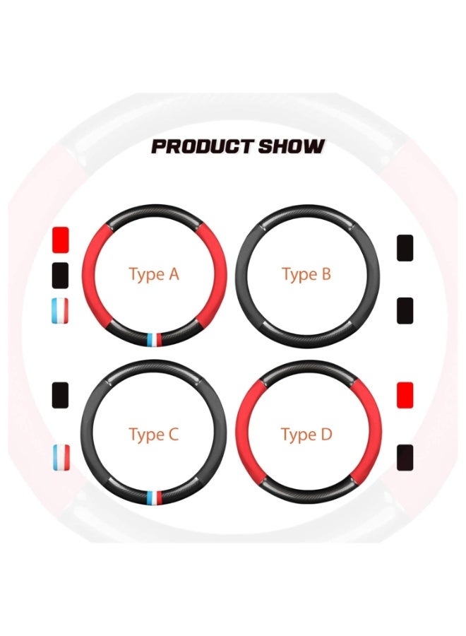 7سليندر غطاء عجلة القيادة من ٧سلندر تناسب جميع  أنواع السيارات قطر 38 سم - أسود وأحمر، A. - Image 2