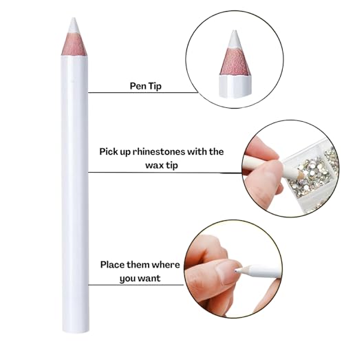 Flavizo 12-Grid Nail Art Rhinestone DIY Set – AB Crystals & Silver Crystal Stones Kit with Wax Drill Picker Pencil & Tweezer | Nail Accessories for Craft, Gem Stones & Nail Art Decorations for Professional Nails - Image 3
