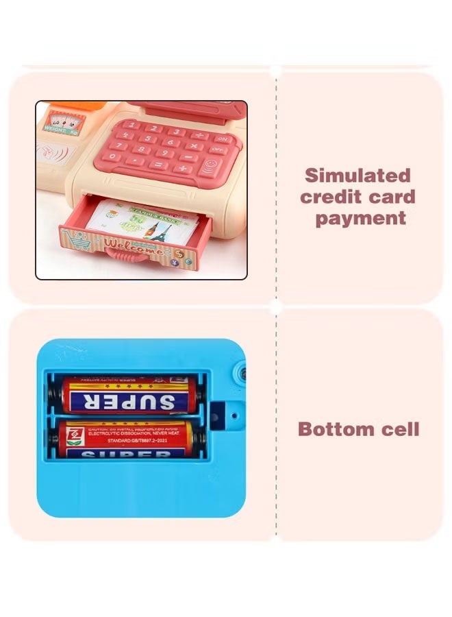 Smart Cash Register Toy Cash Register With Calculator Toy Multi-Function Simulated Cash Register Toy Role Play Electric Cash Register Play House Cash Register Supermarket With Light And Music Suitable For Children Over 3 Years Old (Orange)  - Image 4