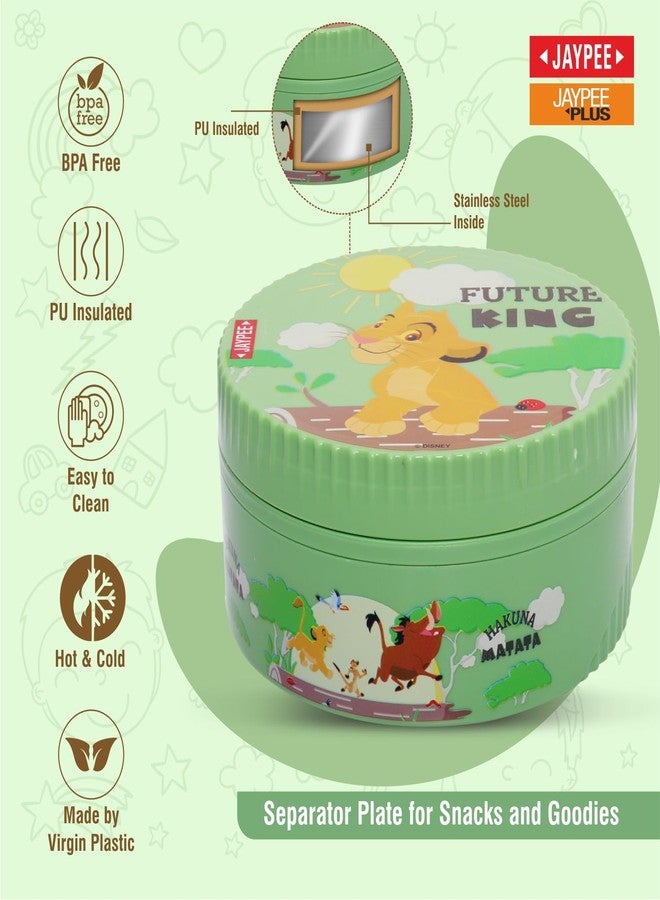 JAYPEE Unimunch PU Insulated Inner Stainless Steel Lunch Box with Steel Dish | Spillproof Ideal for Snacks| Easy to Carry Non Toxic |Safe for Storing Food,375 ml, Green - Image 2