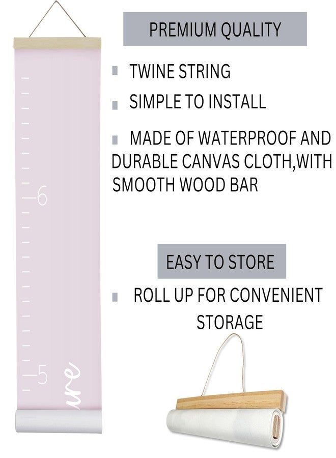 Morxy Canvas Growth Chart for Kids - Unisex Room Wall Decor - Measuring Height Wall Tape (Loved Beyond Measure- Pink) - Image 2