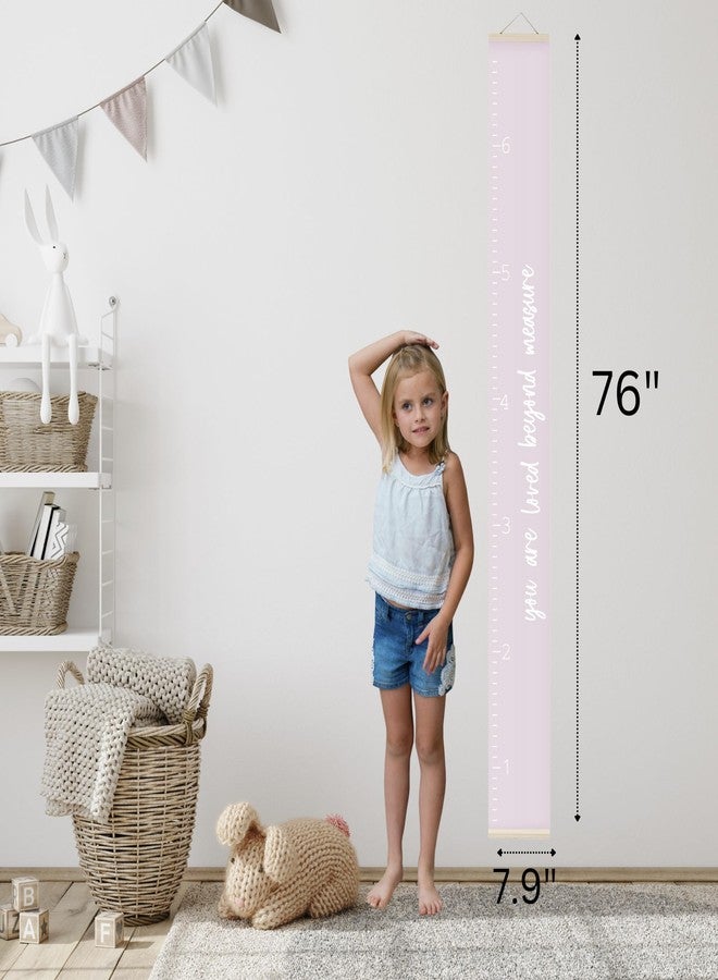 Morxy Canvas Growth Chart for Kids - Unisex Room Wall Decor - Measuring Height Wall Tape (Loved Beyond Measure- Pink) - Image 3