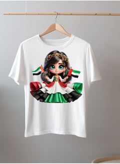 Daddy's Angel UAE NATIONAL DAY T-shirt For Girls With Cute Big Eyes Girls And A UAE Flag Day Outfit Costume  - Image 2