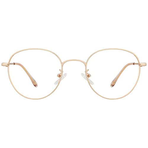 Dark Wost Computer Glasses Clean Lens Round Blue Light Blocking Glasses Lightweight Spectacle Frame Eyeglasses UV Protection Gaming/TV/Phones Anti Eyestrain For Men and Women (ROSE GOLD) - Image 2