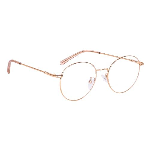 Dark Wost Computer Glasses Clean Lens Round Blue Light Blocking Glasses Lightweight Spectacle Frame Eyeglasses UV Protection Gaming/TV/Phones Anti Eyestrain For Men and Women (ROSE GOLD) - Image 1