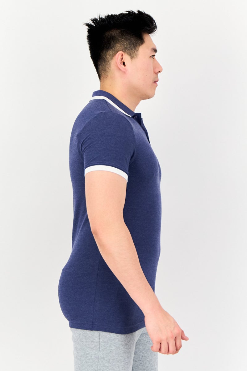 PUMA Men Sportswear Fit Short Sleeve Outdoor Polo Shirt, Heather Blue - Image 4