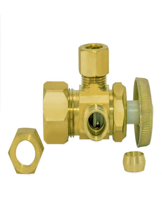 إيست مان صمام إيقاف إيستمان متعدد اللفات بمخرج مزدوج وقطر خارجي 3/8 بوصة × 3/8 بوصة × 5/8 بوصة (اسم 1/2 بوصة) ثلاثي الاتجاهات، وصلة سباكة نحاسية، نحاس، 048285LF - Image 5