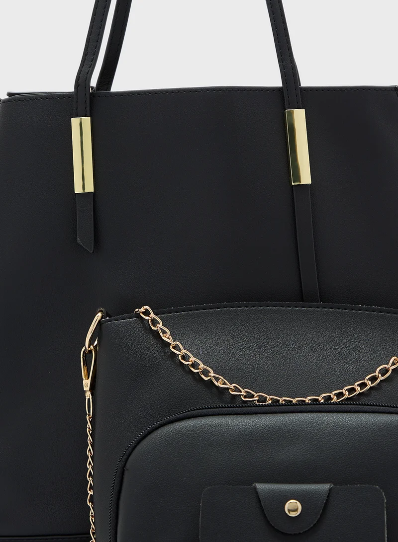 ايلا 4 In 1 Handbag Set With Tote, Crossbody, Pouch And Cardholder